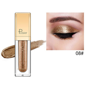 Pudaier 18 Colors Eye Shadow Shine Smoky Shadows Eyeshadow Pallete Waterproof Liquid Shimmer Glitter Eyeshadows Cosmetics Makeup
