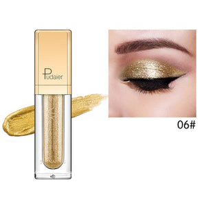 Pudaier 18 Colors Eye Shadow Shine Smoky Shadows Eyeshadow Pallete Waterproof Liquid Shimmer Glitter Eyeshadows Cosmetics Makeup