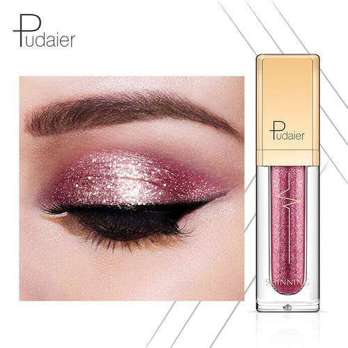 Pudaier 18 Colors Eye Shadow Shine Smoky Shadows Eyeshadow Pallete Waterproof Liquid Shimmer Glitter Eyeshadows Cosmetics Makeup