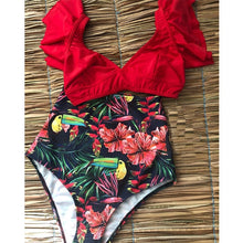 Load image into Gallery viewer, Ruffle High Waist Bikini 2019 Swimwear Women Swimsuit Push Up Bikinis Women Biquini Print Swimsuit Female Beachwear Bathing Suit