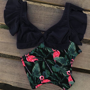 Ruffle High Waist Bikini 2019 Swimwear Women Swimsuit Push Up Bikinis Women Biquini Print Swimsuit Female Beachwear Bathing Suit