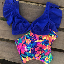 Load image into Gallery viewer, Ruffle High Waist Bikini 2019 Swimwear Women Swimsuit Push Up Bikinis Women Biquini Print Swimsuit Female Beachwear Bathing Suit