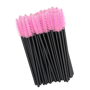 Sinso eyelash brush makeup brushes 50pcs individual disposable mascara applicator comb wand lash makeup brushes tools 6colors