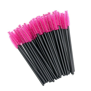 Sinso eyelash brush makeup brushes 50pcs individual disposable mascara applicator comb wand lash makeup brushes tools 6colors