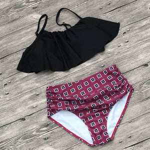 Swimwear Women Bikini 2019 Mujer High Waist Swimsuits Ruffles Bikinis Swimming Suit For Womens Push Up Bathing Suits Biquini