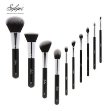 Load image into Gallery viewer, Sylyne makeup brush set 10pcs high quality professional makeup brushes classic black foundation make up brush kit tools.