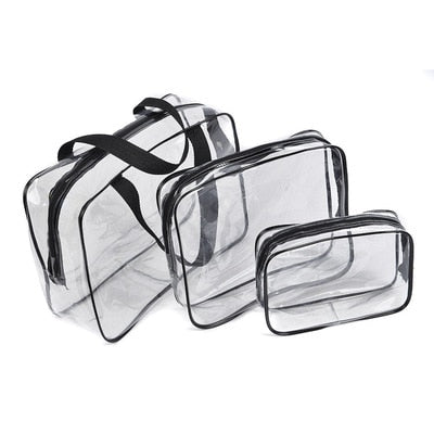 Transparent PVC Bags Travel Organizer Clear Makeup Bag Beautician Cosmetic Bag Beauty Case Toiletry Bag Make Up Pouch Wash Bags