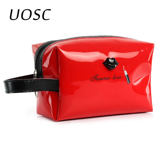 UOSC 2018 Women Female Travel Portable PU Cosmetic Case Bright Color Cosmetic Bag Woman Bags Multifunction Makeup Bag Neceser