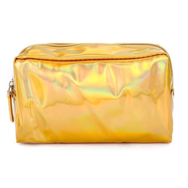 UOSC Laser Cosmetic Bag Fashion Holographic Pencil Case Cosmetic Makeup Pouch Laser Zipper Purse Bag Toiletry Cases