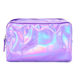 UOSC Laser Cosmetic Bag Fashion Holographic Pencil Case Cosmetic Makeup Pouch Laser Zipper Purse Bag Toiletry Cases