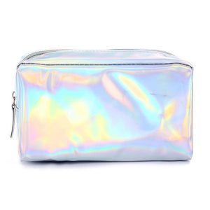 UOSC Laser Cosmetic Bag Fashion Holographic Pencil Case Cosmetic Makeup Pouch Laser Zipper Purse Bag Toiletry Cases