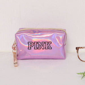 Women Fashion Cosmetic Bag Pink laser Makeup Bag Zipper Make Up Handbag Organizer Storage Case Pouches Toiletry Wash Beauty Box