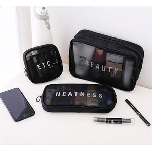 Women Travel Cosmetic Bag Casual Zipper Make Up Transparent Makeup Case Organizer Storage Pouch Toiletry Beauty Wash Kit Bags