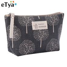 Load image into Gallery viewer, eTya Women Plaid Travel Cosmetic Bag Makeup Bags Handbag Female Zipper Purse Small Make Up Bags Travel Beauty Organizer Pouch