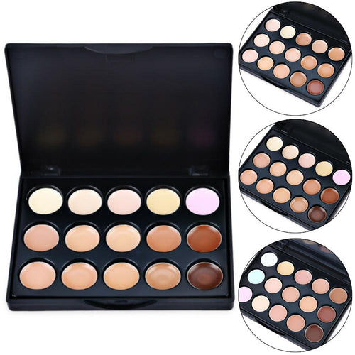 HOT!!! 15 Colors Contour Primer Cover Spots Blemish Concealer Palette Face Cream Makeup