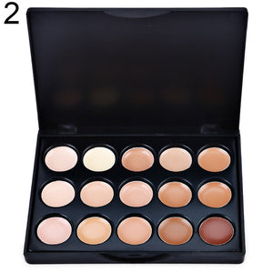 HOT!!! 15 Colors Contour Primer Cover Spots Blemish Concealer Palette Face Cream Makeup