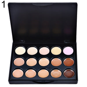 HOT!!! 15 Colors Contour Primer Cover Spots Blemish Concealer Palette Face Cream Makeup