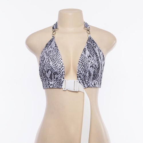 3 Colors Women Ladies Sexy Snake Skin Halter Bekini Beach Front Buckle Bralette Bralet Bra Bustier Crop Top Unpadded Tank Top