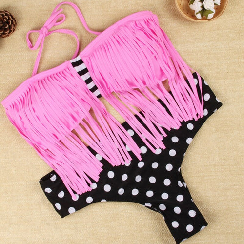 2017 New Arrival Woman Sexy High-quality Female Tassels Bekinis Set bathing Suit S, L, M Swimwear  Beachwear Free Shipping