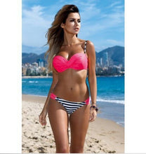 Load image into Gallery viewer, 2016 HOT SALE ARRIVAL STRIPED STYLE SEXY BEKINI SET WITH SOFT BRA-PAD &amp; UNDERWIRE FOR WOMEN BEACH &amp; BATHING WEAR HIGH QUALITY