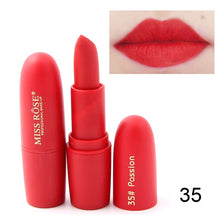 Load image into Gallery viewer, New MISS ROSE Lipstick Matte Waterproof Velvet Lip Stick 18 Colors Sexy Red Brown Pigments Makeup Matte Lipsticks Beauty Lips