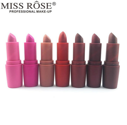 Miss Rose Nude Lipstick 22 colors Waterproof Vampire Brown Beauty Baby Lips Batom Matte lipstick Makeup Tats Eugenie Margherita