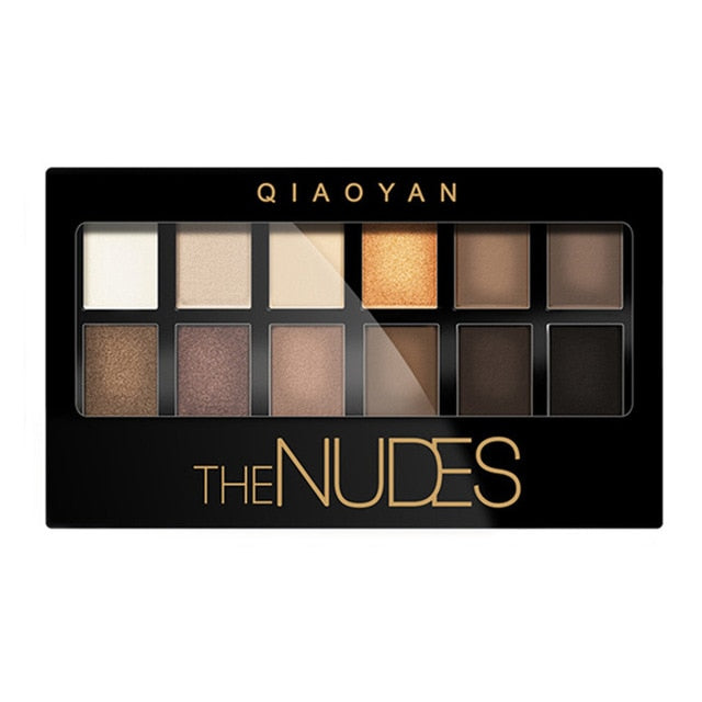 Load image into Gallery viewer, High Quality 12 Colors Eyeshadow Palette With Makeup Brush Kit Smoky Shimmer Matte Mineral Waterproof Eye Shadow 88