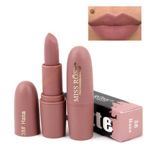 Load image into Gallery viewer, New MISS ROSE Lipstick Matte Waterproof Velvet Lip Stick 18 Colors Sexy Red Brown Pigments Makeup Matte Lipsticks Beauty Lips