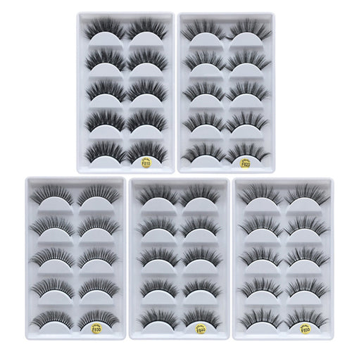 MB  5 pairs Mink Eyelashes 3D False lashes Thick Crisscross Makeup Eyelash Extension Natural Volume Soft Fake Eye Lashes