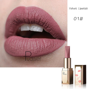 Pudaier Matte Lipstick Waterproof Lip Makeup 26Colors Long Lasting Moisturizer Lip Tint Black Pigment Sexy rouge a levre mat