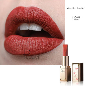 Pudaier Matte Lipstick Waterproof Lip Makeup 26Colors Long Lasting Moisturizer Lip Tint Black Pigment Sexy rouge a levre mat