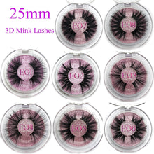 Load image into Gallery viewer, Mikiwi 25mm False Eyelashes Wholesale Thick Strip 25mm 3D Mink Lashes Custom Packaging Label Makeup Dramatic Long Mink Lashes