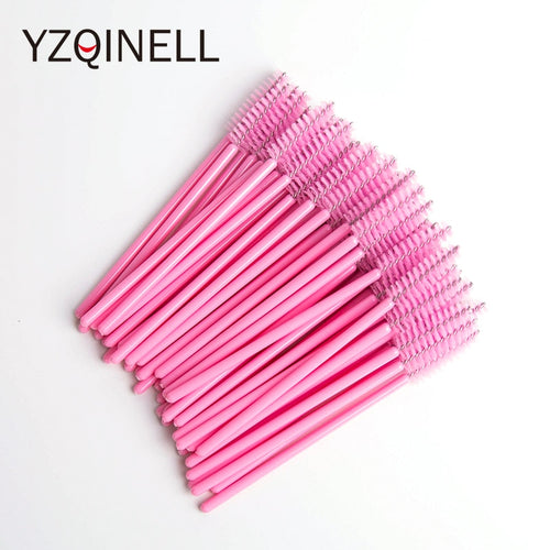 50pcs/Pack Disposable Mascara Wands Eyelash Brush Mascara Applicator for Eye Lashes Micro Makeup Brush Eyelash Extension Tools