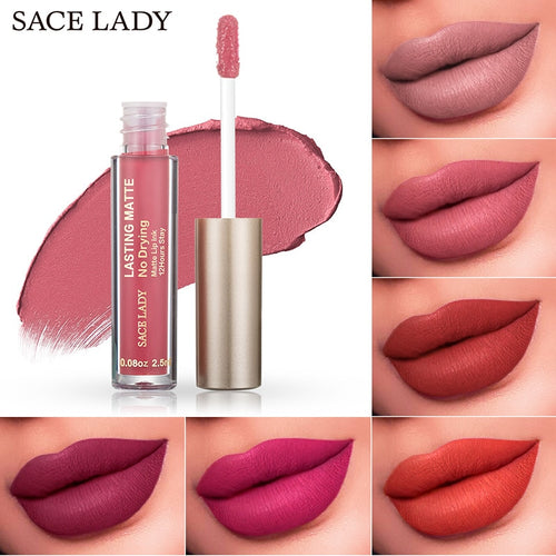 Make Up Waterproof Nude Lipstick Long Lasting Liquid Matte Lipstick Kit Lip Gloss Cosmetics Lipgloss Lip Makeup YF2018