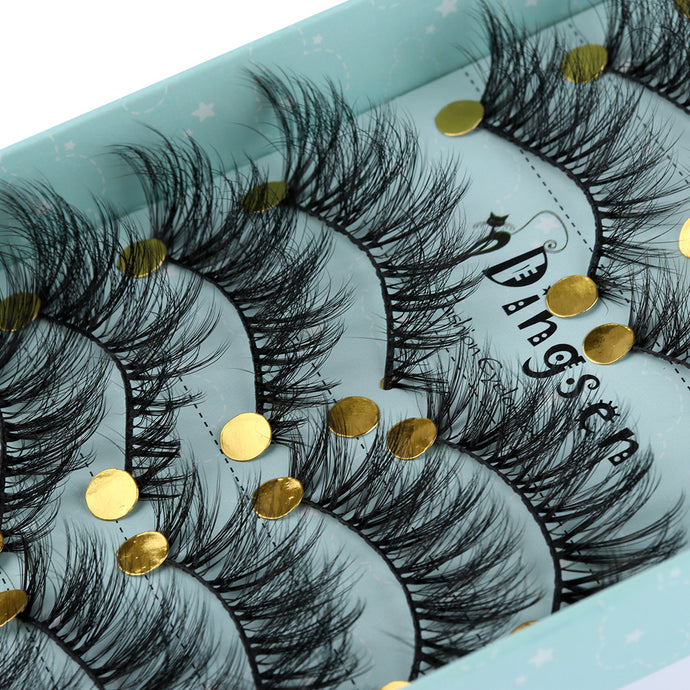 10 Pairs 3D Soft Faux Mink Hair False Eyelashes Natural Messy Eyelash Crisscross Wispy Fluffy Lashes Extension Eye Makeup Tools