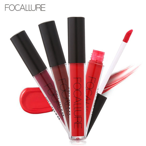 FOCALLURE Lipstick Lip Makeup Long Lasting Pigment Nude Gold Metallic Lipgloss Matte Liquid Velvet Metal Lipstick 25 Colors