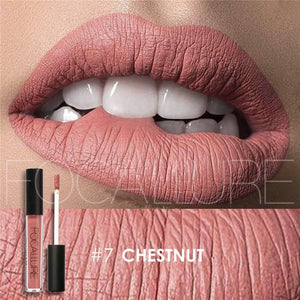 FOCALLURE Lipstick Lip Makeup Long Lasting Pigment Nude Gold Metallic Lipgloss Matte Liquid Velvet Metal Lipstick 25 Colors