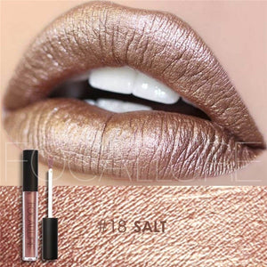 FOCALLURE Lipstick Lip Makeup Long Lasting Pigment Nude Gold Metallic Lipgloss Matte Liquid Velvet Metal Lipstick 25 Colors