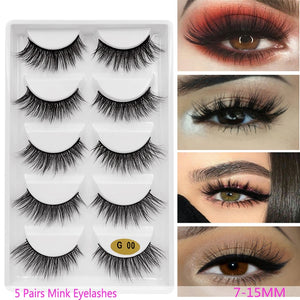 New 3D 5 Pairs Mink Eyelashes extension make up natural Long false eyelashes fake eye Lashes mink Makeup wholesale Lashes