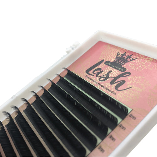 MASSCAKU 16rows/case 8~15mm mix premium natural synthetic mink individual eyelash extension makeup cilia professional