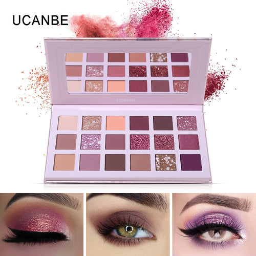 Ucanbe 18 Colors Nude Matte Eyeshadow Aromas Palette Brighten Glitter Long-lasting Shimmer Eye Shadow Waterproof Cosmetics TSLM2