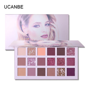 Ucanbe 18 Colors Nude Matte Eyeshadow Aromas Palette Brighten Glitter Long-lasting Shimmer Eye Shadow Waterproof Cosmetics TSLM2