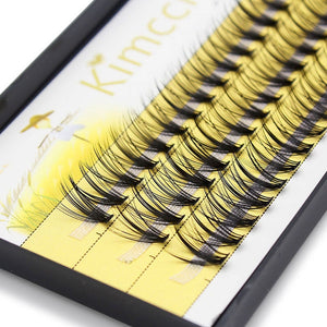 Kimcci 60 Bundles Natural 3D Eyelash Extension Russian Volume Faux Mink Eyelashes Individual 20D Cluster Lashes Makeup Cilia TOP