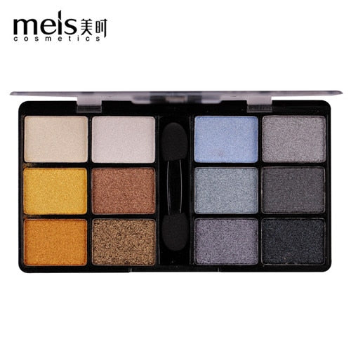 MEIS New Arrival Charming Eyeshadow 12 Color Eye shadow Palette Make up Palette Shimmer Pigmented EyeShadow Powder Fashion Color