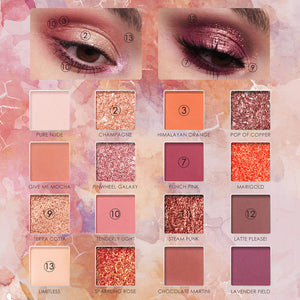 FOCALLURE Glitter Eyeshadow Pallete 16 Colors Shadows Palette Cosmetics Shimmer Diamond Eye Make Up Eye Shadow