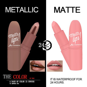 MK Waterproof Long Lasting Metallic Matte Lipstick 16 Colors Lips Makeup Cosmetics Shimmer Velvety Lipgloss Matte Lipstick Batom