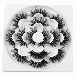 7 Pairs 3D Mink Hair False Eyelashes 25mm Lashes Thick Long Wispy Fluffy Handmade Cruelty-free Mink Eyelash Makeup Tools