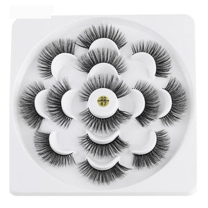 7 Pairs 3D Mink Hair False Eyelashes 25mm Lashes Thick Long Wispy Fluffy Handmade Cruelty-free Mink Eyelash Makeup Tools