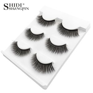 New 3 pairs natural false eyelashes fake lashes long makeup 3d mink lashes extension eyelash mink eyelashes for beauty #X11