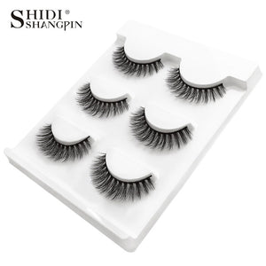 New 3 pairs natural false eyelashes fake lashes long makeup 3d mink lashes extension eyelash mink eyelashes for beauty #X11